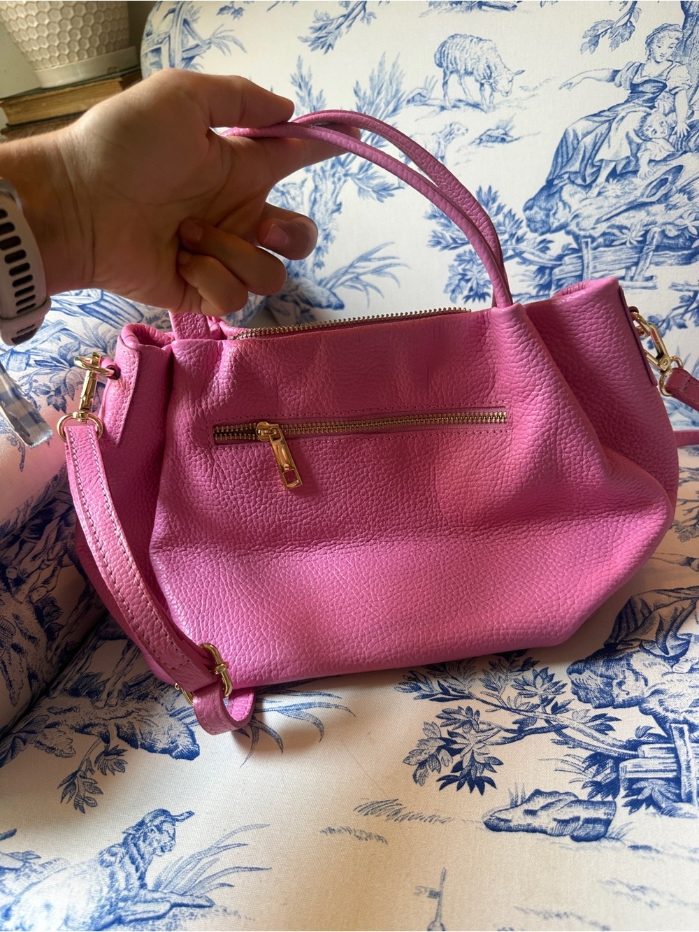 Genuine Leather Pink Handbag - Picture 4 of 6